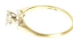 14K Yellow Gold Diamond Solitaire Classic Promise Engagement Ring
