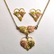 Black Hills Gold Pendant & Earring Suite