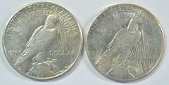 Flashy key dates 1925-S and 1928-S Peace Silver Dollars