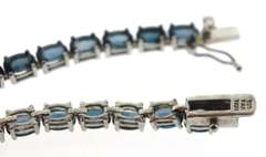 Sterling Silver London Blue Topaz Tennis Bracelet