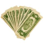 10 Various 1953 Series Red Seal $2 US Notes