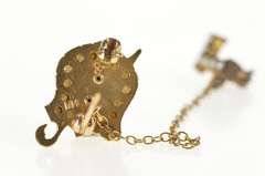 14K Yellow Gold Delta Theta Sigma Agricultural Lapel Chain Pin/Brooch