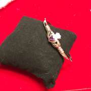 18k white gold bangle with hear haped amethyst