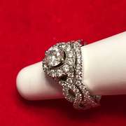 14 KT WHITE GOLD NEIL LANE DIAMOND WEDDING SET.