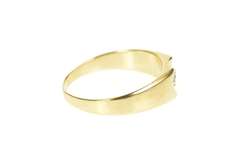 14K Yellow Gold 1960's Men's Diamond Deep Inset Wedding Ring