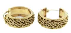 Amazing 14kt YG Triple Row Rope Hoop Earrings