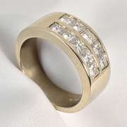Flashy White Gold Moissonite Wide Band