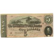 $ 5  CSA Fresh Unc Feb 17 1864 Series Note