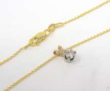 Twinkling 14kt YG Round Brilliant Cut Diamond Solitaire Necklace