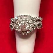 14 KT WHITE GOLD NEIL LANE DIAMOND WEDDING SET.