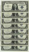 8 Superb Gem CU Series of 1957 $1 Silver Certificates