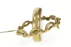 Gold Filled Victorian Photograph Fabric Spinning Mourning Pin/Brooch