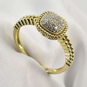 Dazzling Pavé Diamond Ring in 14 K Yellow Gold