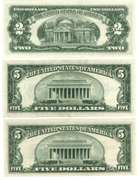 Crisp 1963-A $2, 1934-D $5, & 1953-A $5 Silver Certs