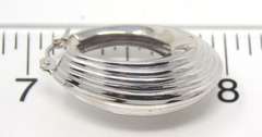 Beautiful White Gold Oval Ribbed Hoop Earrings
