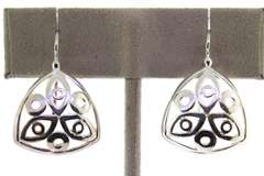 Sterling Silver Heart Drop Earrings