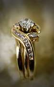 Cleverly Designed 14K Modern 2-Piece Wedding Set