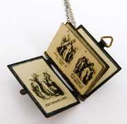 Early French Bible Picture Locket & Chain