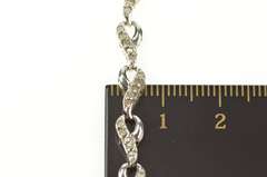 10K White Gold 1.00 Ctw Diamond Encrusted Wavy Link Tennis Bracelet