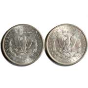 2 Frosty White BU 1902 O Morgan Dollars From A Roll