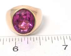 Massive Pink Sapphire Ring in Yellow Gold