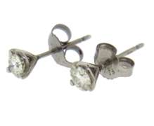 Simple White Gold Small Moissanite Earrings