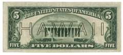 Nice Scarce Series of 1934-A $5 Hawaii Note (L)