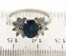 Sterling Silver Opal And Pink Saphires Ring