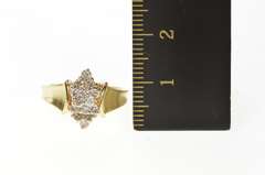 14K Yellow Gold 0.42 Ctw Classic Diamond Cluster Statement Ring