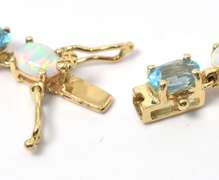 Charming Topaz & Opal Bracelet in Yellow Gold