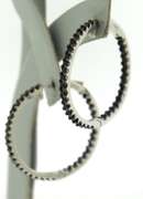 Black Onyx Sterling Silver Hoop Earrings