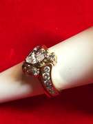LADIES 14K YELLOW GOLD DIAMOND WEDDING SET 1.50 CARAT