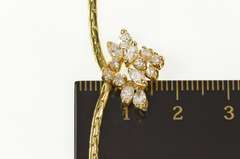 18K Yellow Gold 0.62 Ctw Marquise Diamond Cluster Chain Necklace