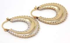 Simple Beaded Boarder Hoop Earrings