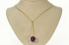 18K Yellow Gold Baccarat Tentation Crystal Drop Snake Chain Necklace