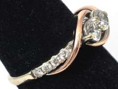 Glittering 0.88CTW Diamond Ring in 14KT Two-Tone Gold