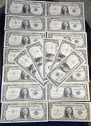 Lot Of 19 Circulated 1 Dollar Silver Certificates