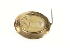 Gold Filled Victorian In Memory Woven Hair Mourning Photo Pin/Brooch