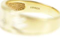 10K Yellow Gold Men's Diamond Cross Christian Faith Grooved Ring