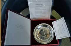 Norman Rockwell Sterling Silver Christmas Plate With COA