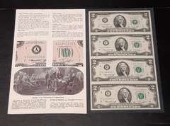 Uncut Sheet Of 4 1976 $2 Star FRN Notes