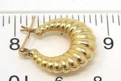 Simple Yellow Gold Shrimp Hoop Earrings