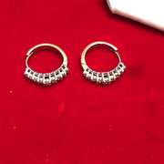 LADIES 14K GOLD DIAMOND LOOP EARRINGS
