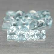 Amazing 5.10ct radiant cut ice blue Topaz set