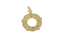 14K Yellow Gold 3D Pentagon Washington DC DOD Landmark Charm/Pendant