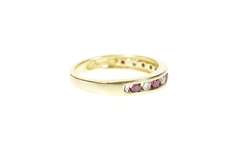 14K Yellow Gold 1/3 Ctw Ruby Diamond Classic Wedding Band Ring