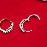 LADIES 14K GOLD DIAMOND LOOP EARRINGS