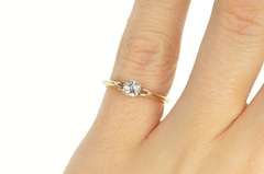 14K Yellow Gold Diamond Solitaire Classic Promise Engagement Ring