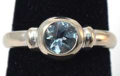 Cool Aquamarine Ring in 14KT White Gold