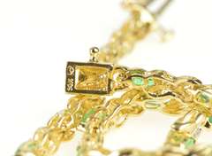 14K Yellow Gold Marquise Emerald Diamond X Link Tennis Bracelet